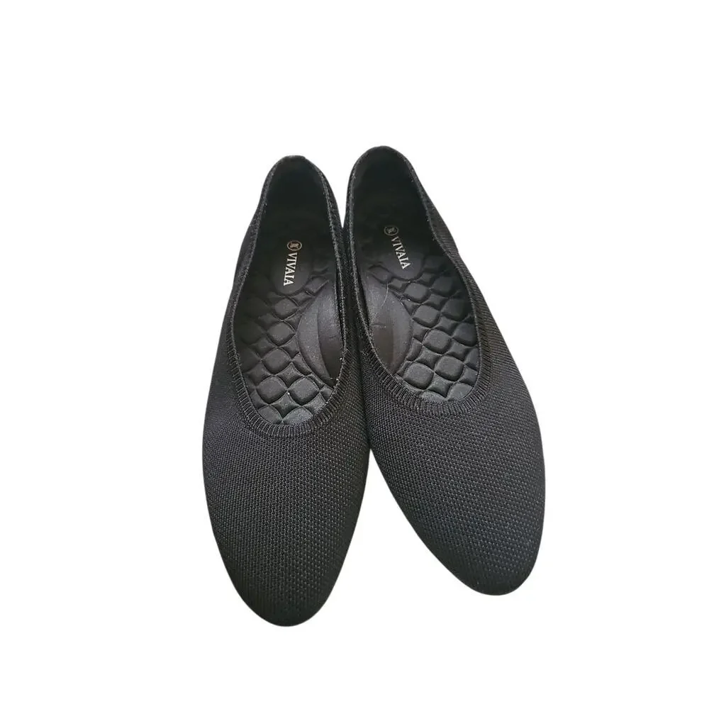 Viviaa 43 Pointed-Toe Ballet Flats Aria 5° black washable shoes sz 11 $129